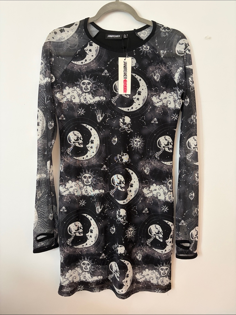Jawbreaker Black Moonprint Mesh Mini Dress